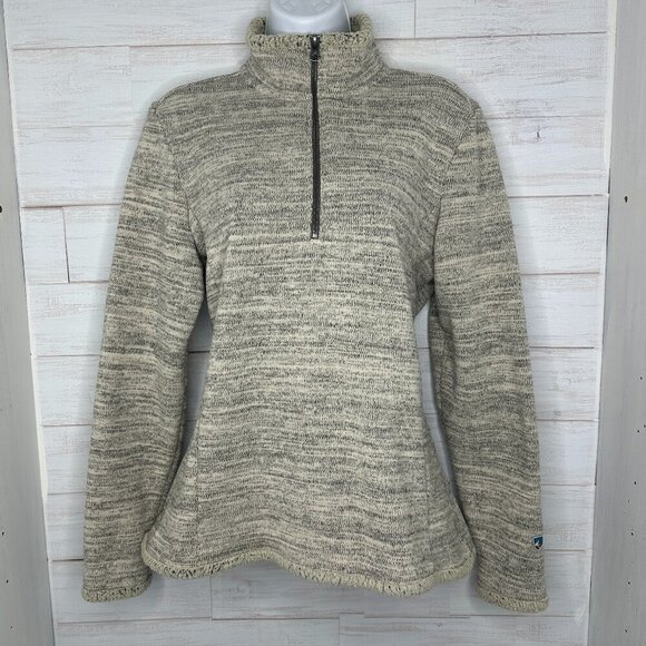 Kuhl Womens Alaska 1/4 Zip Pullover Fleece in Ash Shearling Warm Size Large - Picture 2 of 12